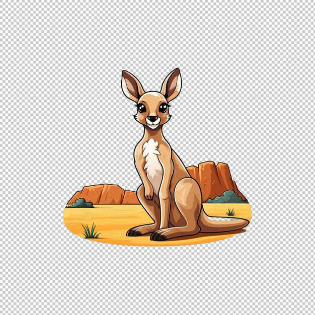 PSD logo dei cartoni animati kangaroo isolato sullo sfondo isolato