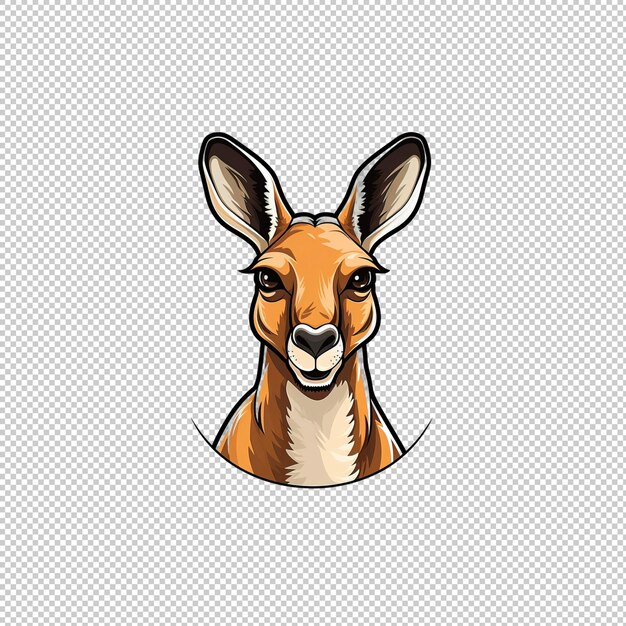 PSD logo dei cartoni animati kangaroo isolato sullo sfondo isolato