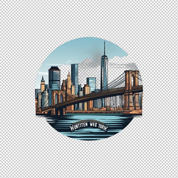 PSD cartoon logo manhattan isolated background iso