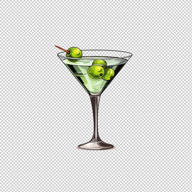 PSD cartoon logo martini isolated background isola