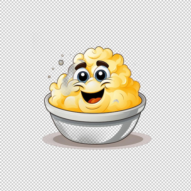 PSD cartoon logo mashed potato isolated background