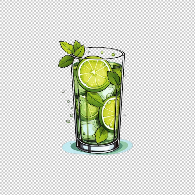 PSD cartoon logo mojito isolated background isolat