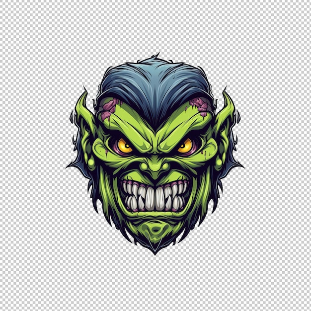 PSD cartoon logo monster energy geïsoleerde achtergrond