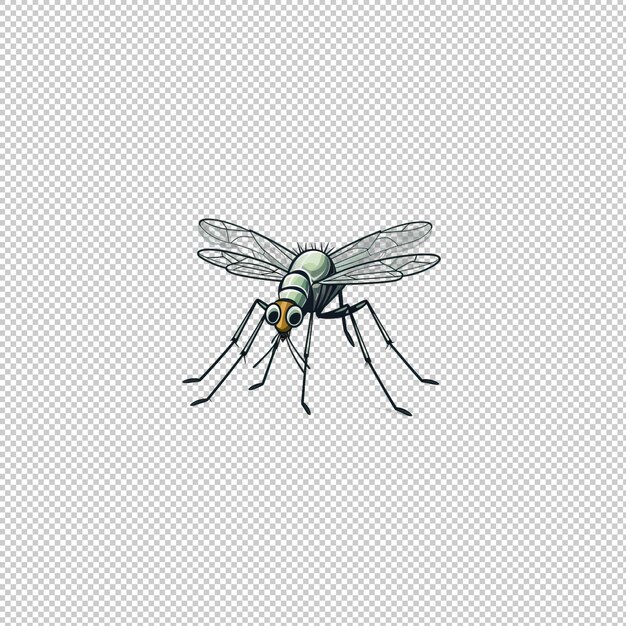 PSD cartoon logo mosquito geïsoleerd achtergrond isol