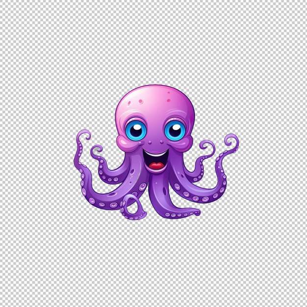 PSD cartoon logo octopus isolated background isola