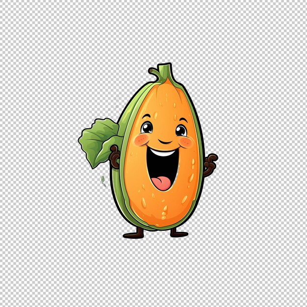 PSD cartoon logo papaya milk isolated background i