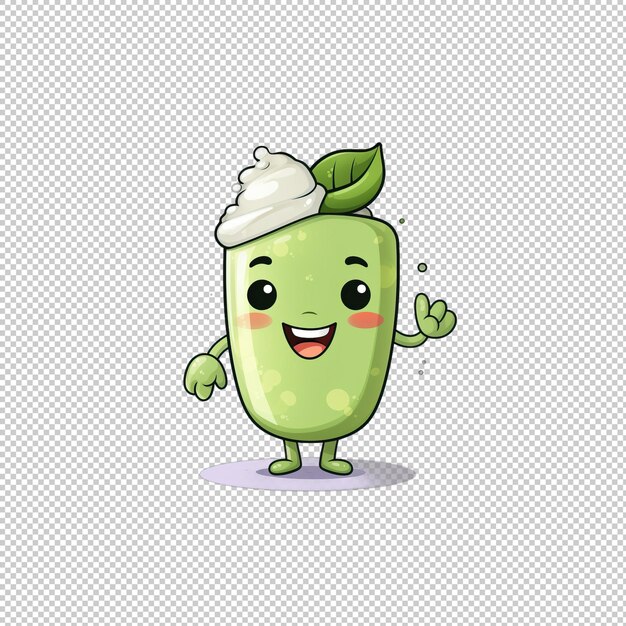 PSD cartoon logo pistachio milk isolated backgroun