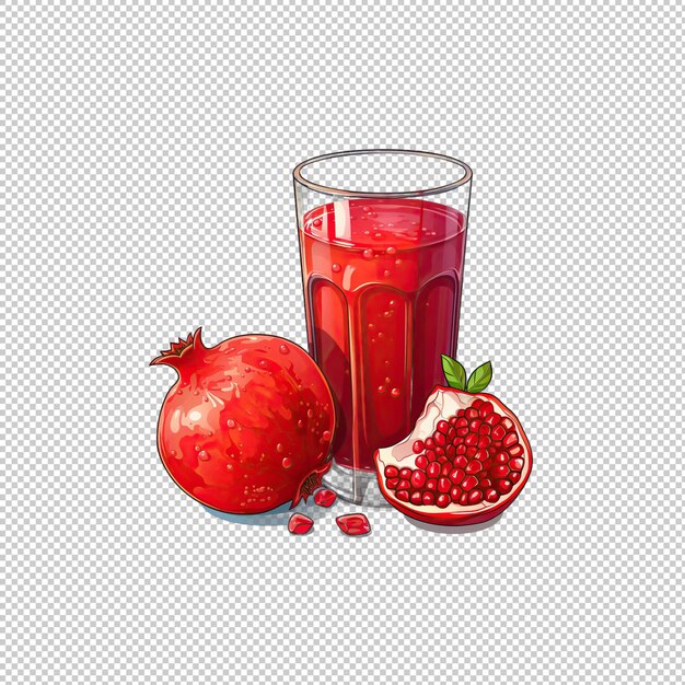 Cartoon logo pomegranate juice isolated backgr