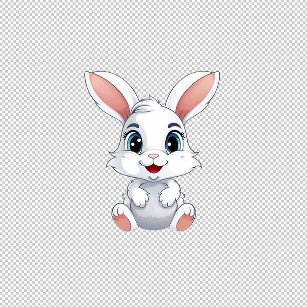 PSD Логотип мультфильма кролик изолированный фон изолирован