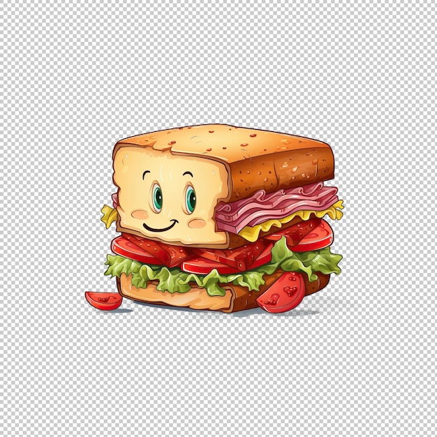 Cartoon logo reuben sandwich geïsoleerde achtergrond