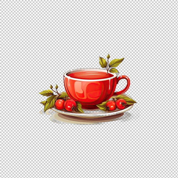 Cartoon logo rosehip tea isolated background i