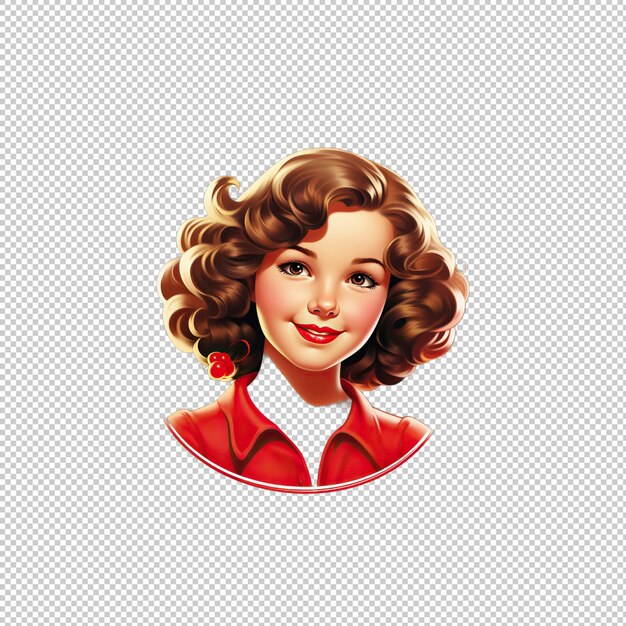 PSD logo del cartone animato shirley temple sullo sfondo isolato