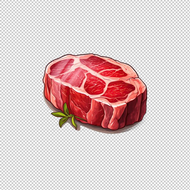 PSD cartoon logo steak isolated background isolate