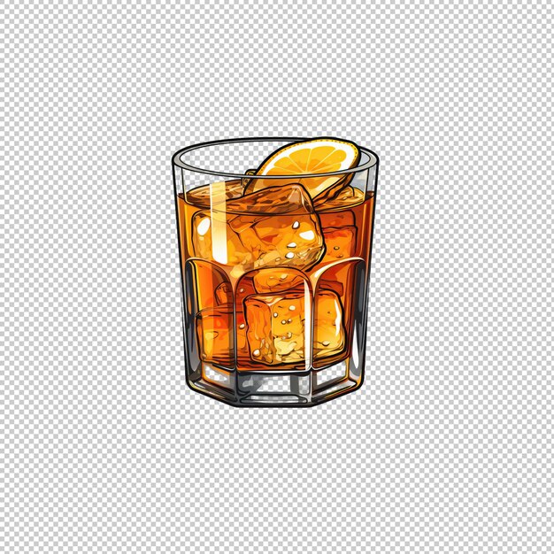 PSD cartoon logo whiskey sour isolated background