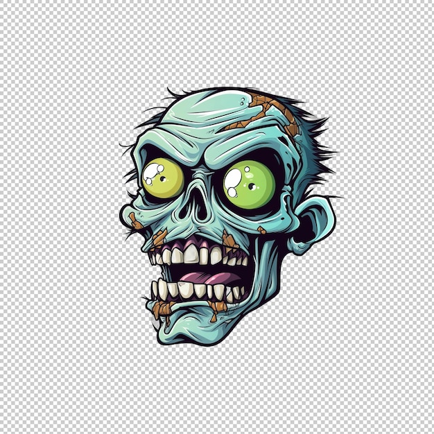 PSD cartoon logo zombie isolated background isolat