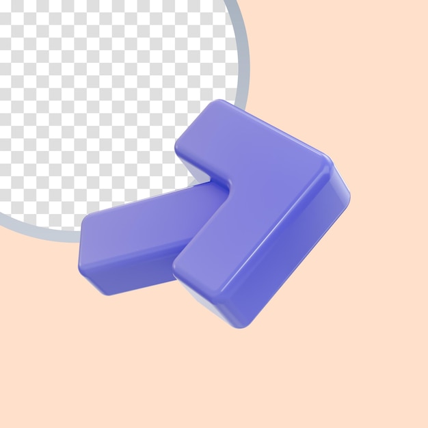 cartoon look right arrow icon 3d render concept for direction way using map and symbol
