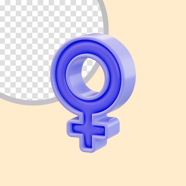 Aspetto cartone animato icona venere 3d rendering concetto per sesso femminile segno umano e scienza genetica