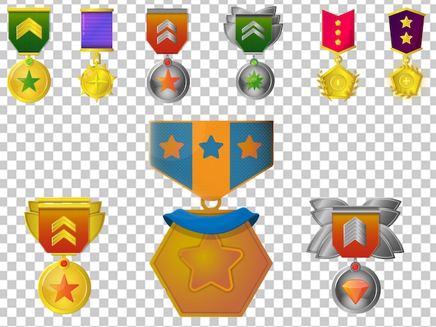 Cartoon Medals and Badges