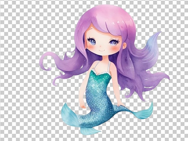 Sirena dei cartoni animati ragazza carina