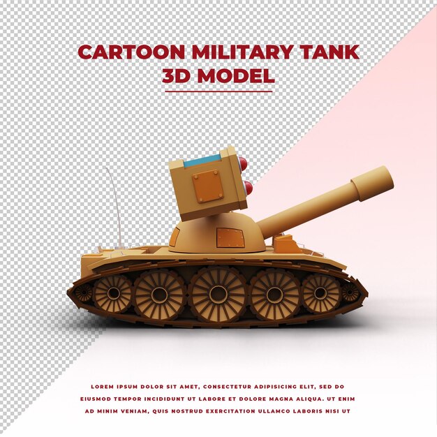 PSD cartoon militaire tank