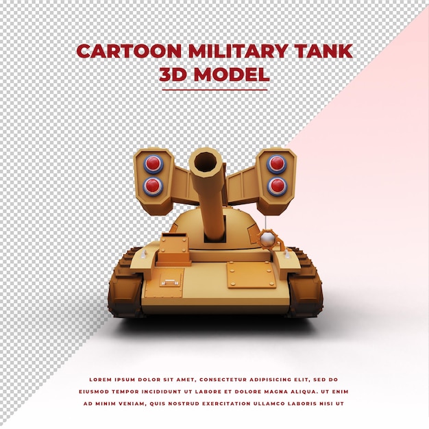 PSD cartoon military tank