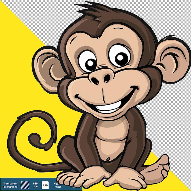 Cartoon Monkey Clipart Stylizowany Zabawna Ilustracja Przezroczysty Tło Png Psd