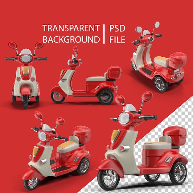 PSD cartoon motor scooter png