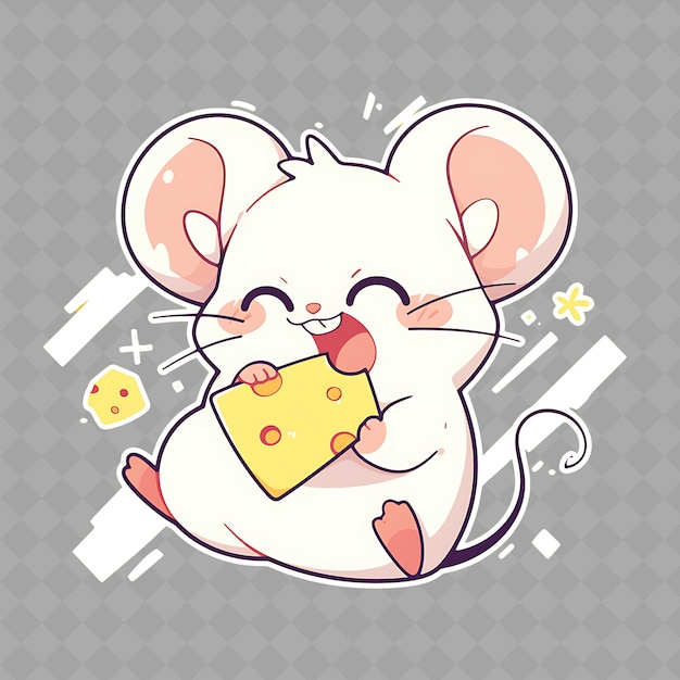 PSD a cartoon of a mouse holding a piece of cheese