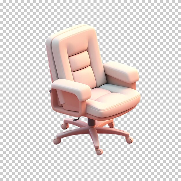 PSD cartoon office chair isolated on transparent background