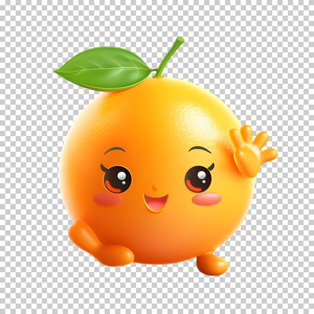 PSD カートゥーンオレンジの果物を透明な背景に分離した