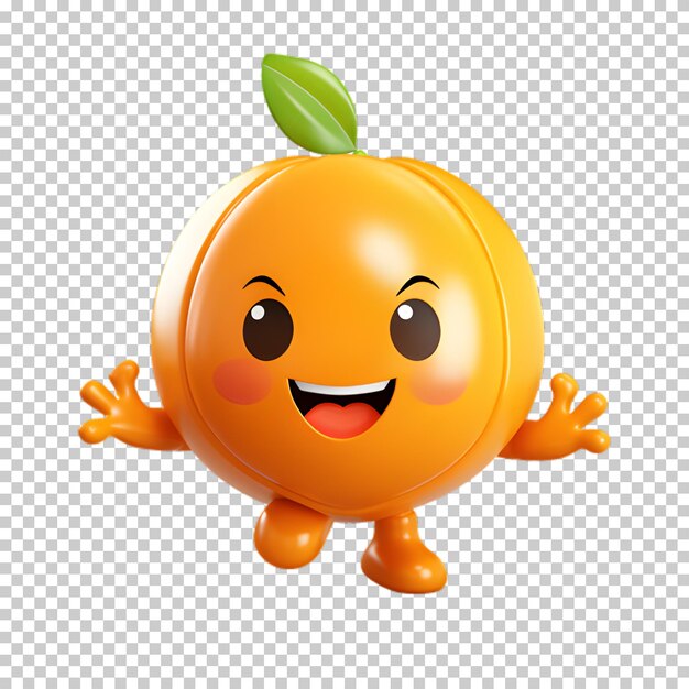 PSD frutta di arancione cartone animato isolata su sfondo trasparente