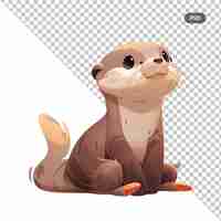 PSD a cartoon of an otter with a background of a seal.