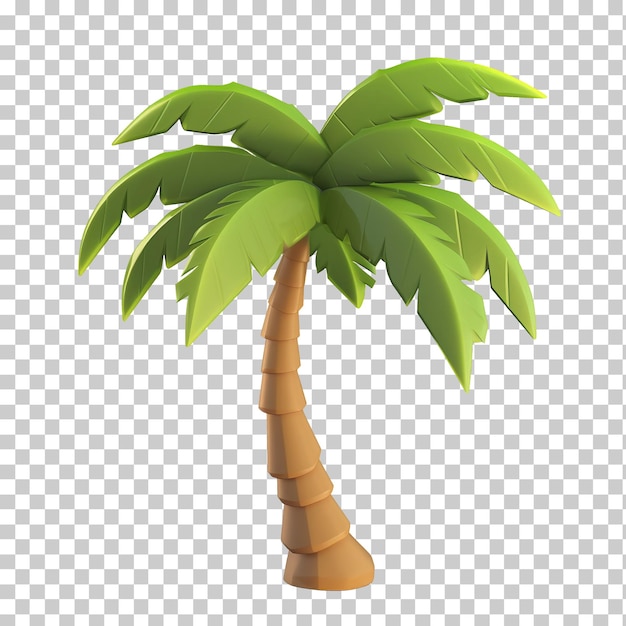 PSD cartoon palm tree isolated on transparent background png psd