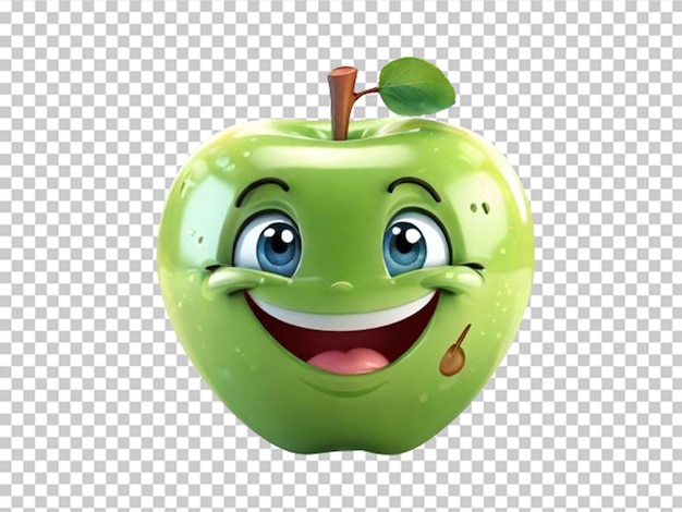 PSD cartoon personage appel met een glimlachend gezicht