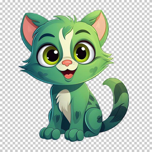 PSD cartoon pet with big eyes isolated on transparent background