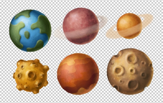 PSD cartoon planeten clipart