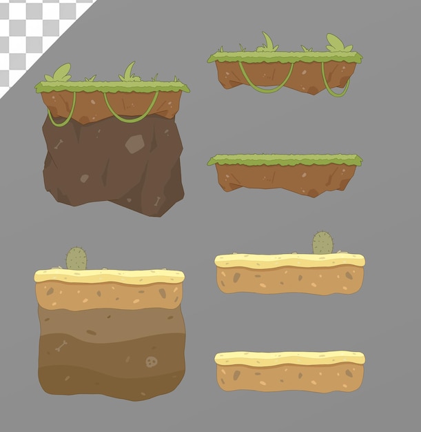 Cartoon Platformer Ground Tiles