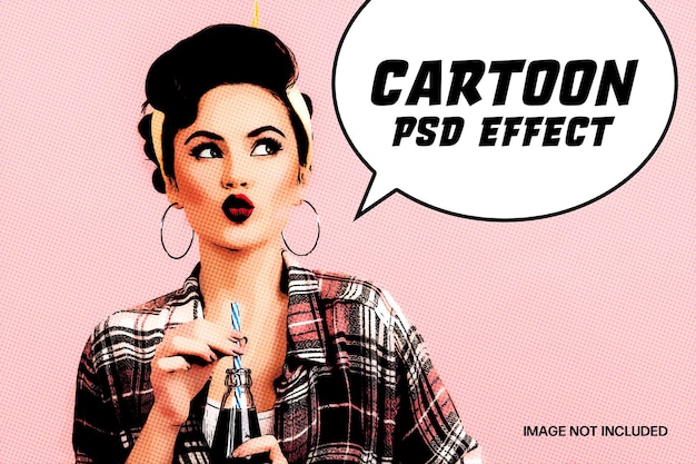 Cartoon pop art photo effect template