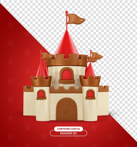 cartoon princess castle with transparent background