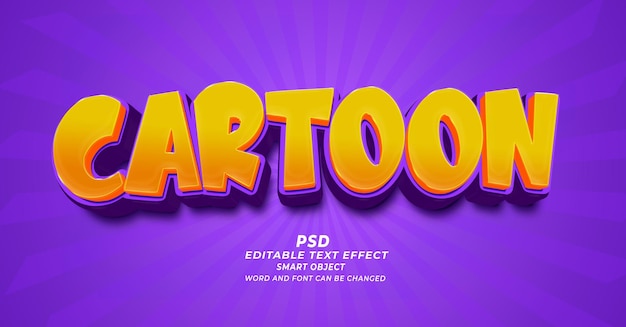 PSD cartoon psd 3d editabile testo effetto photoshop template