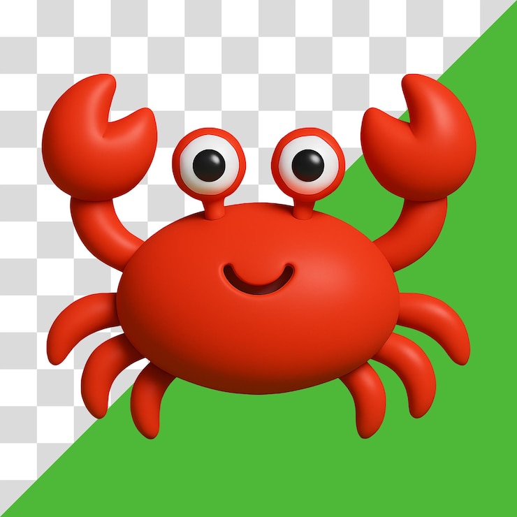 PSD 만화 은 크래브 3d 일러스트레이션