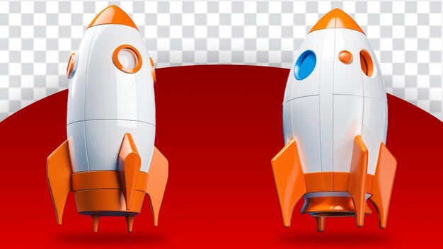 만화 로켓 3D 렌더링