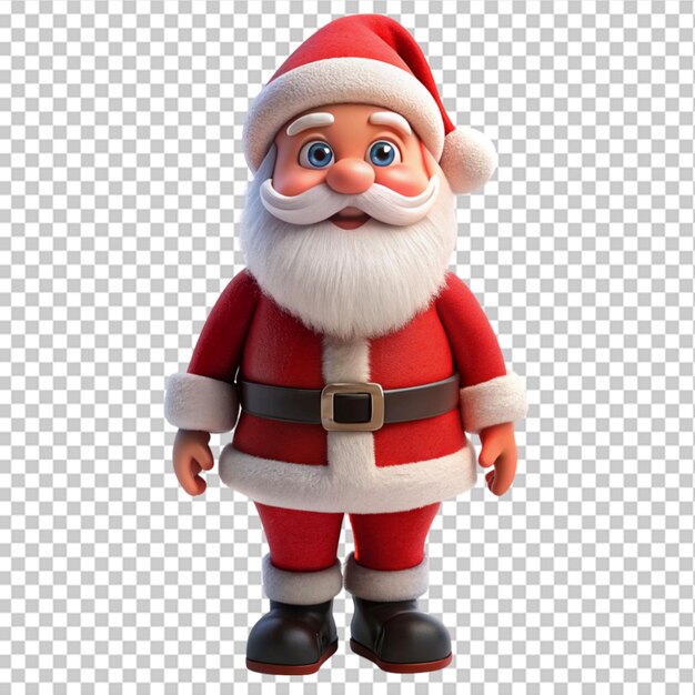 PSD cartoon santa claus on transparent background