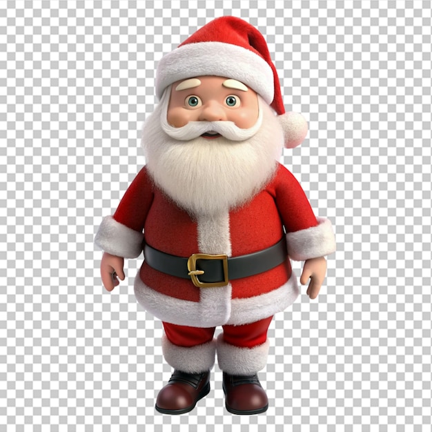 Cartoon santa claus on transparent background