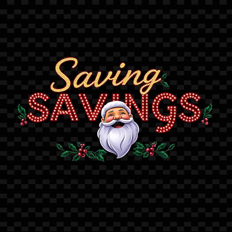 PSD a cartoon of a santa clauss picture with a santa claus on the top