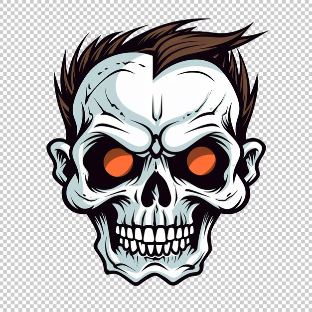 PSD cartoon scary skull grinning