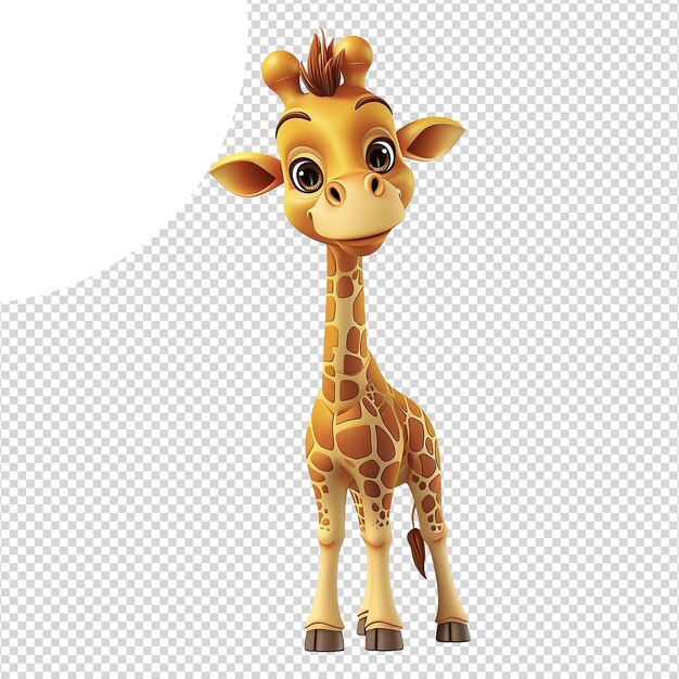 Cartoon schattige giraffe geïsoleerd op transparante achtergrond png