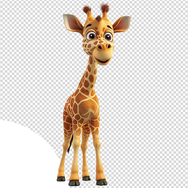 Cartoon schattige giraffe geïsoleerd op transparante achtergrond png