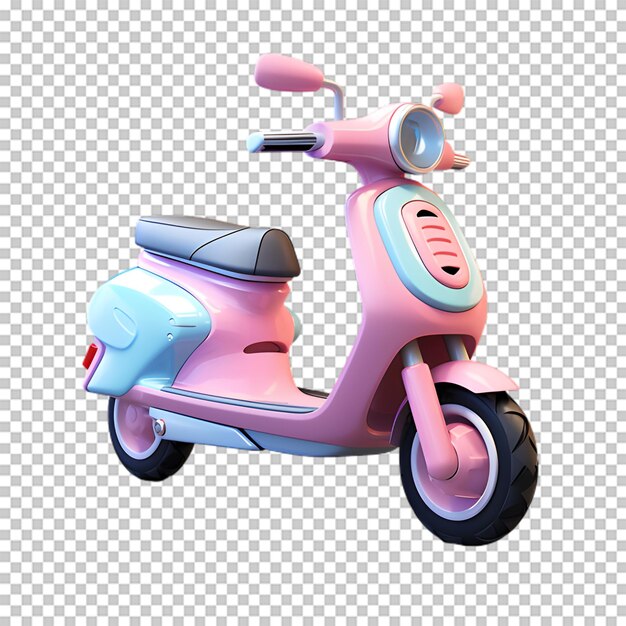 PSD cartoon scooter isolated on transparent background