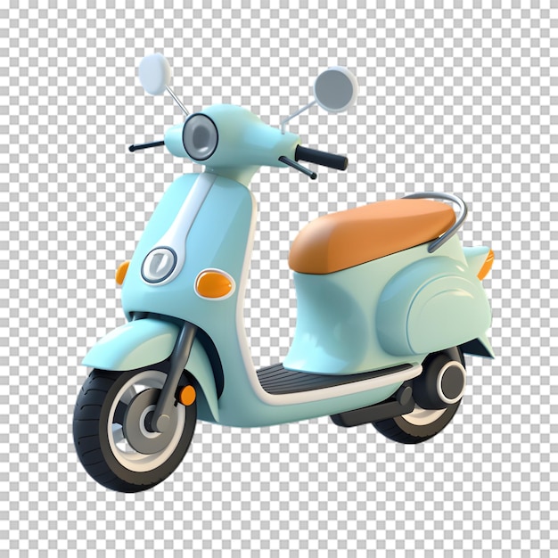 PSD cartoon scooter isolated on transparent background